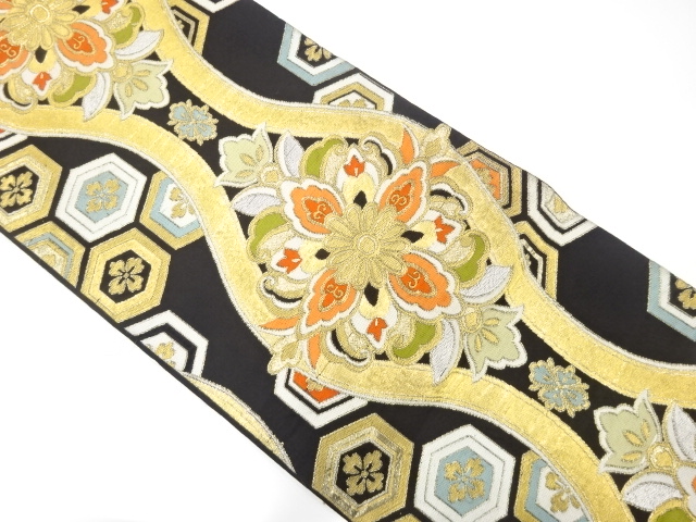 アンティーク　立涌に華紋織り出し袋帯（材料）